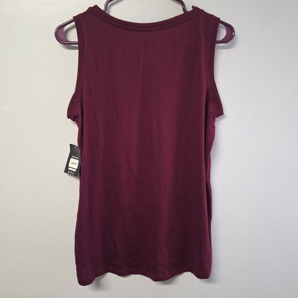 Athletic Works Active ish Womens Tank Top Small 4 6 Red Bergundy Exercise Couch - Picture 2 of 4